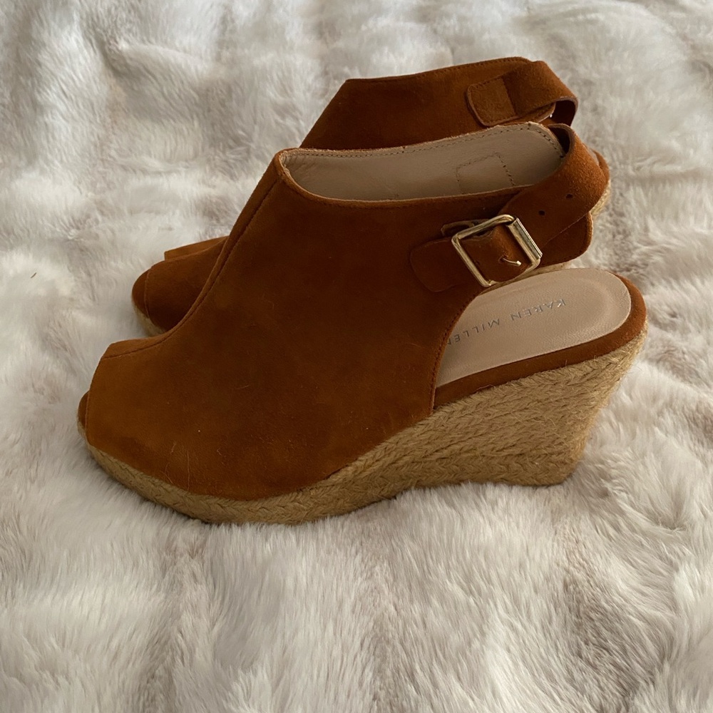 Karen Millen Tan Wedge Sandals